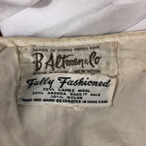 Amazing Vintage B. Altman & Co. Cream Sweater w/Sequins and Beads - Picture 16 of 16